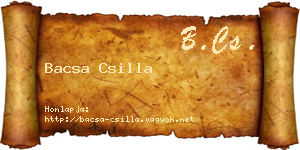 Bacsa Csilla névjegykártya